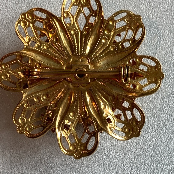 Vintage Czech purple rhinestone brooch - Picture 5 of 5